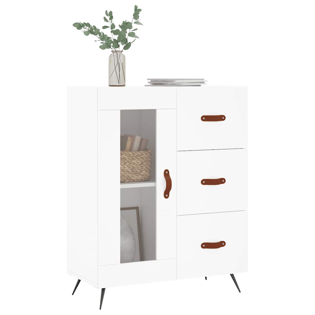 skænk 69,5x34x90 cm konstrueret træ hvid