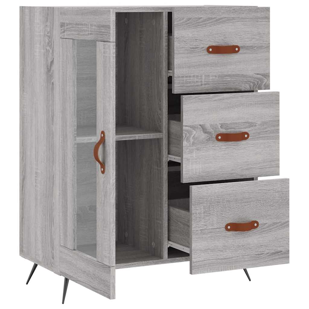 skænk 69,5x34x90 cm konstrueret træ grå sonoma-eg