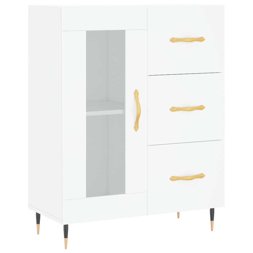 skænk 69,5x34x90 cm konstrueret træ hvid