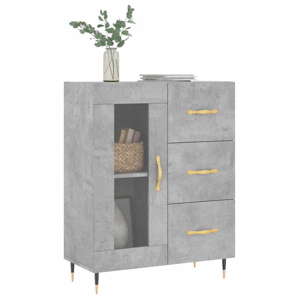 skænk 69,5x34x90 cm konstrueret træ betongrå