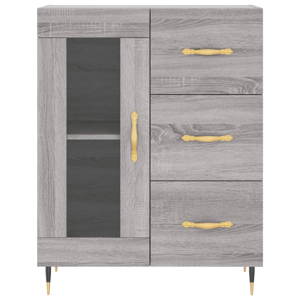 skænk 69,5x34x90 cm konstrueret træ grå sonoma-eg