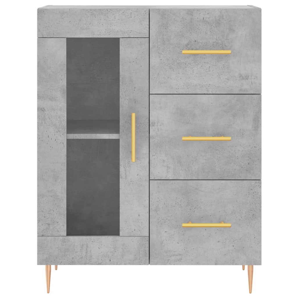skænk 69,5x34x90 cm konstrueret træ betongrå