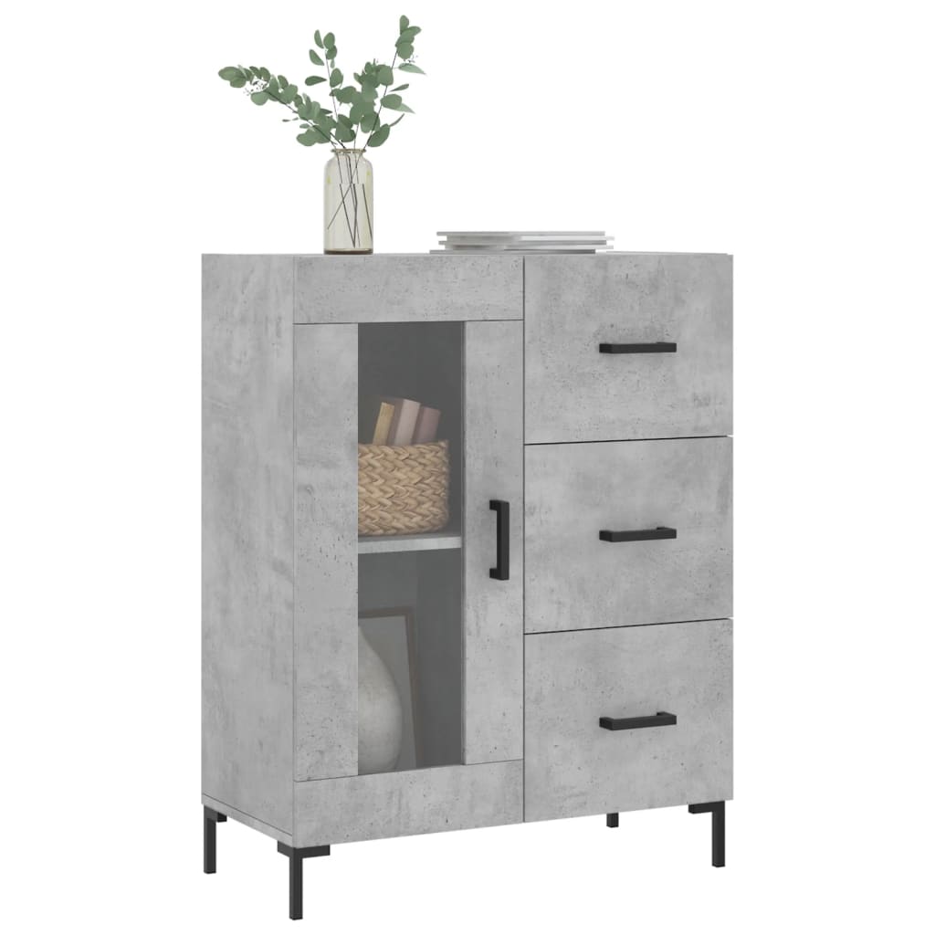 skænk 69,5x34x90 cm konstrueret træ betongrå