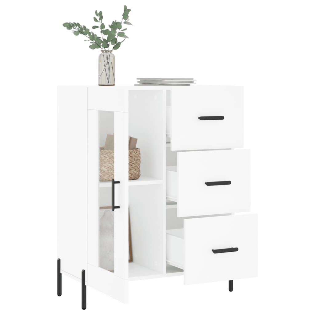 skænk 69,5x34x90 cm konstrueret træ hvid