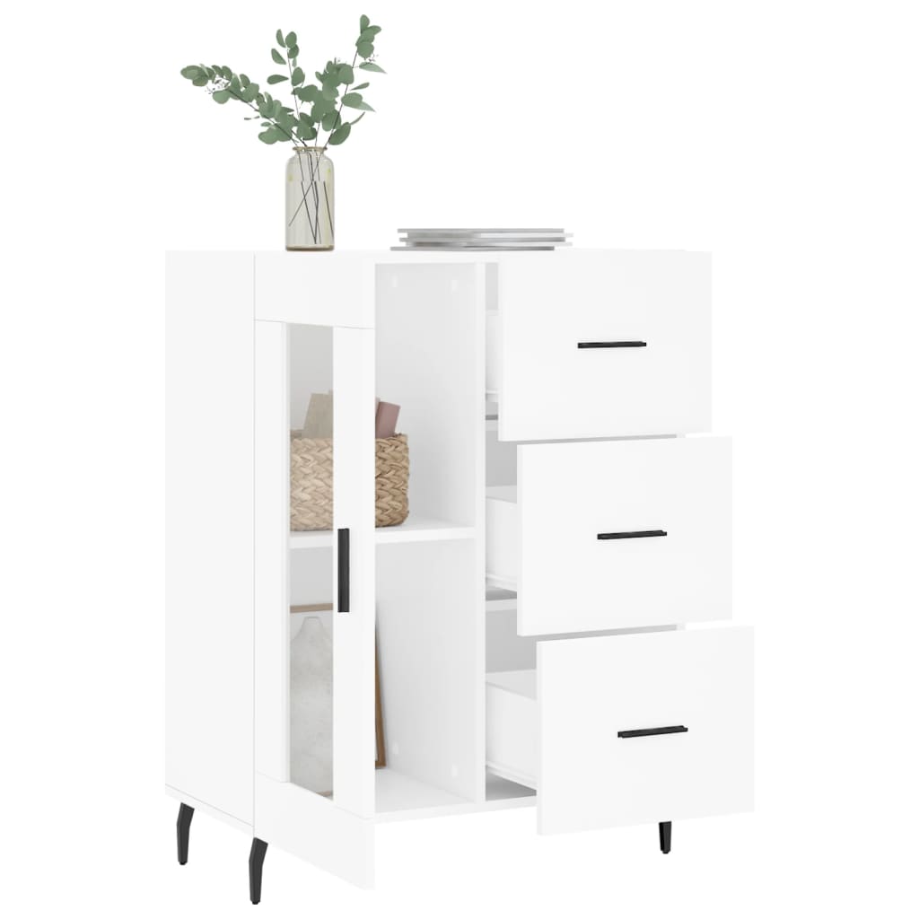 skænk 69,5x34x90 cm konstrueret træ hvid