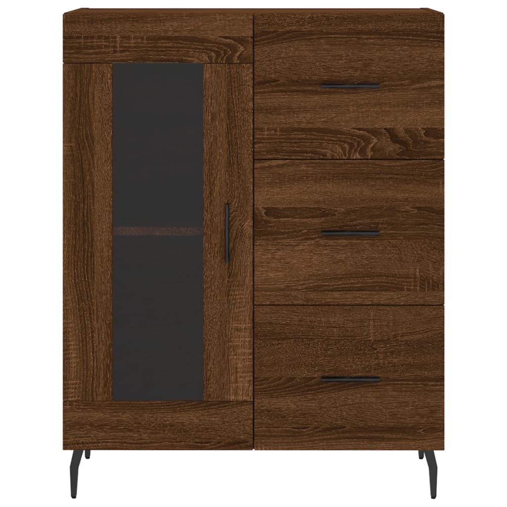 skænk 69,5x34x90 cm konstrueret træ brun egetræsfarve