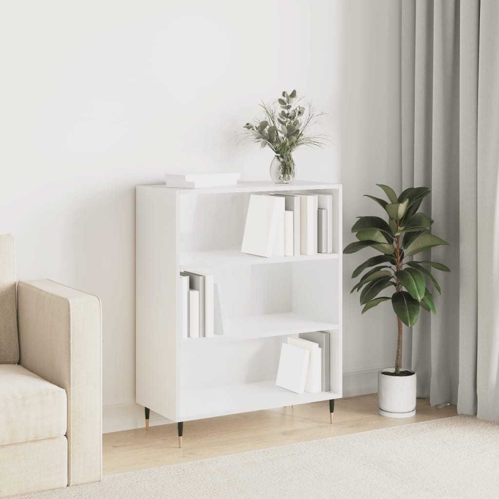 skab 69,5x32,5x90 cm konstrueret træ hvid højglans