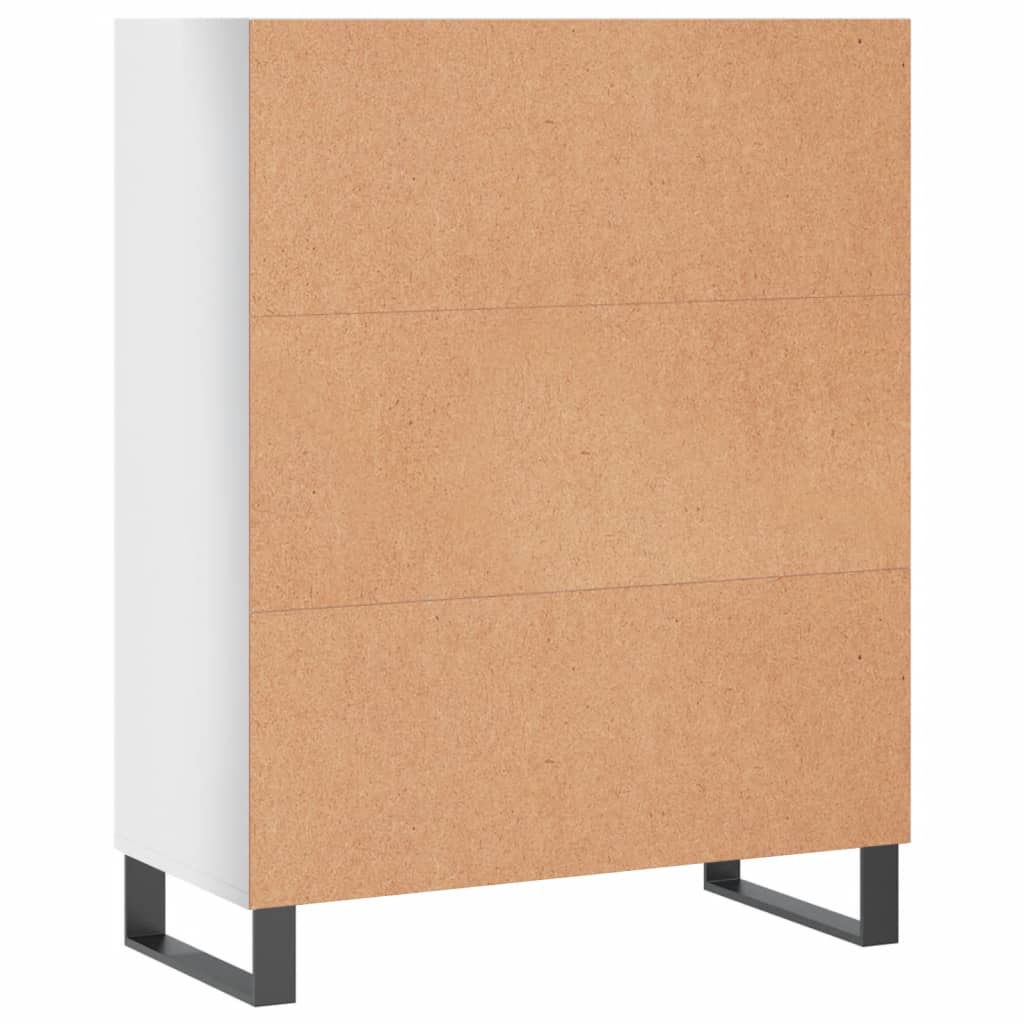 skab 69,5x32,5x90 cm konstrueret træ hvid højglans