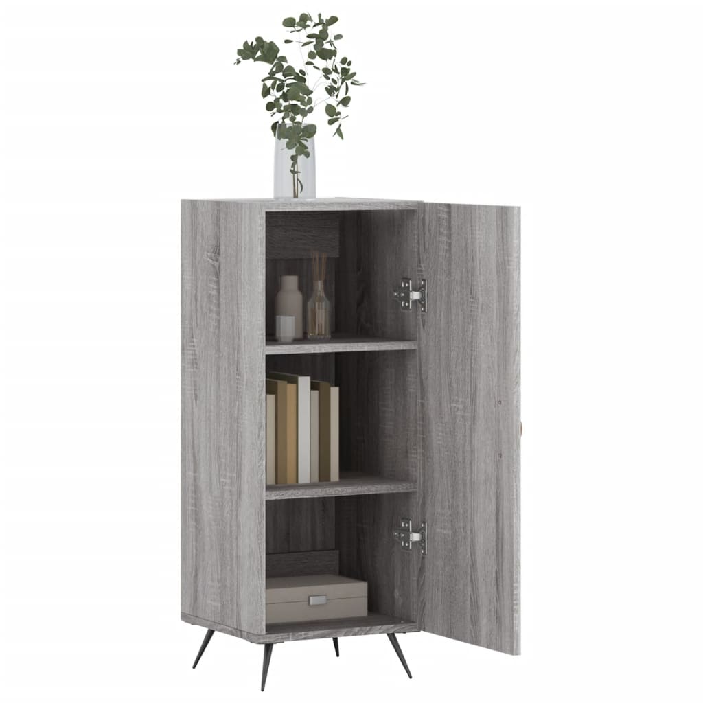 skænk 34,5x34x90 cm konstrueret træ grå sonoma-eg