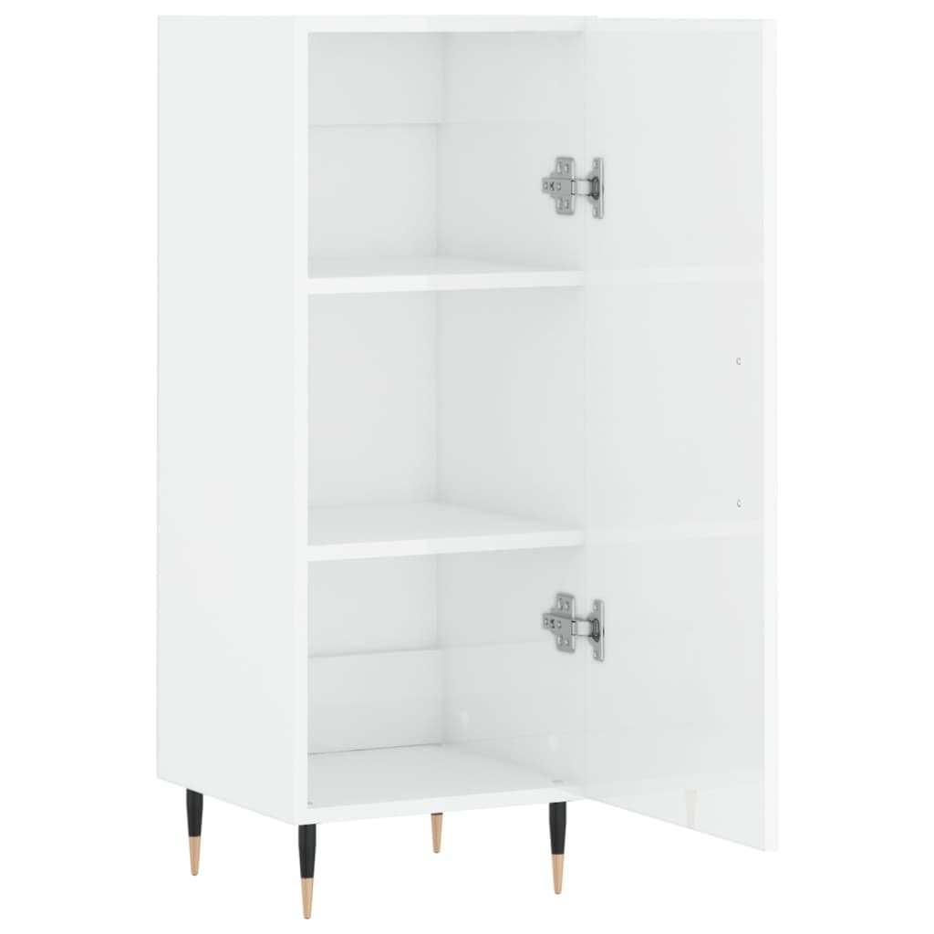 skænk 34,5x34x90 cm konstrueret træ hvid højglans