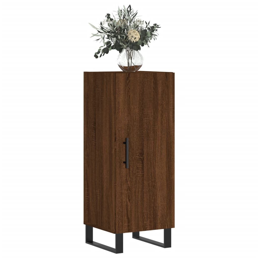 skænk 34,5x34x90 cm konstrueret træ brun egetræsfarve