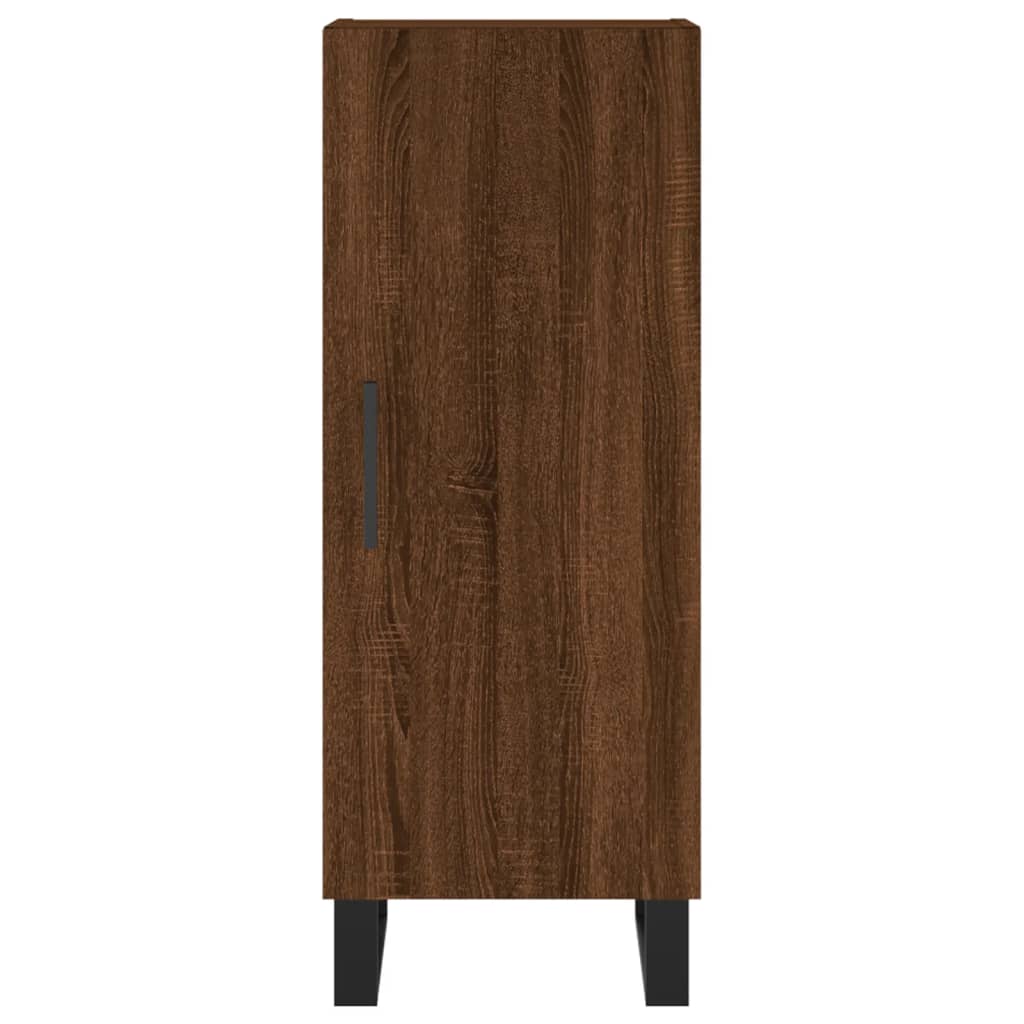 skænk 34,5x34x90 cm konstrueret træ brun egetræsfarve