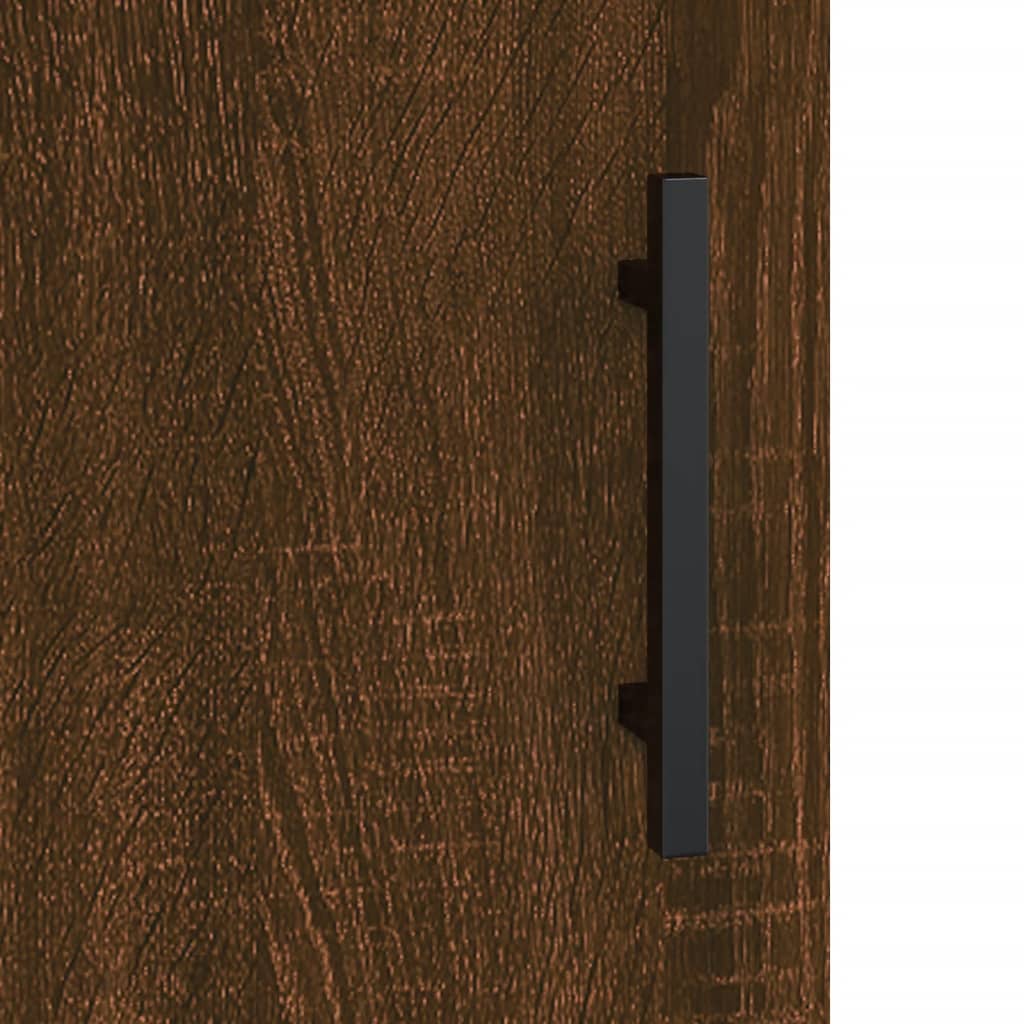 skænk 34,5x34x90 cm konstrueret træ brun egetræsfarve