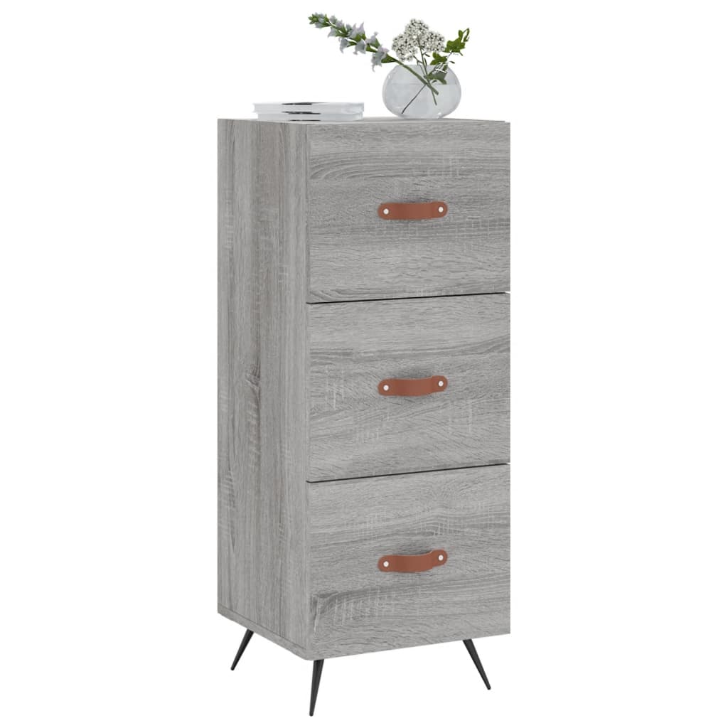 skænk 34,5x34x90 cm konstrueret træ grå sonoma-eg