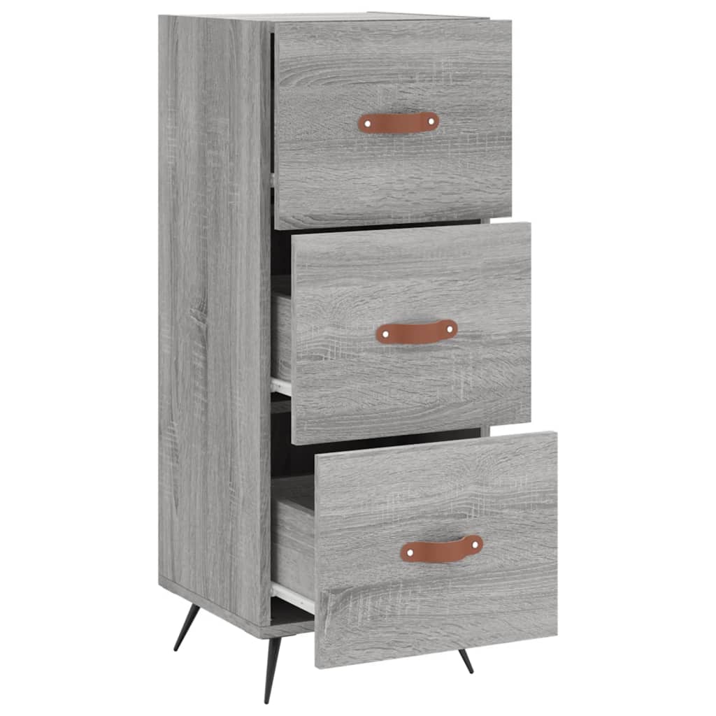 skænk 34,5x34x90 cm konstrueret træ grå sonoma-eg