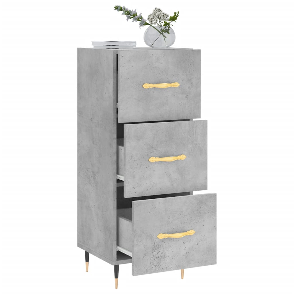 skænk 34,5x34x90 cm konstrueret træ betongrå