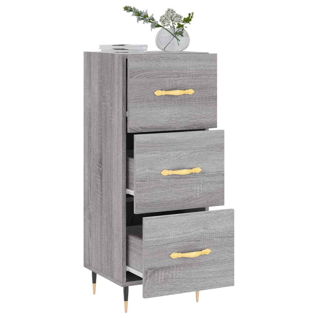 skænk 34,5x34x90 cm konstrueret træ grå sonoma-eg