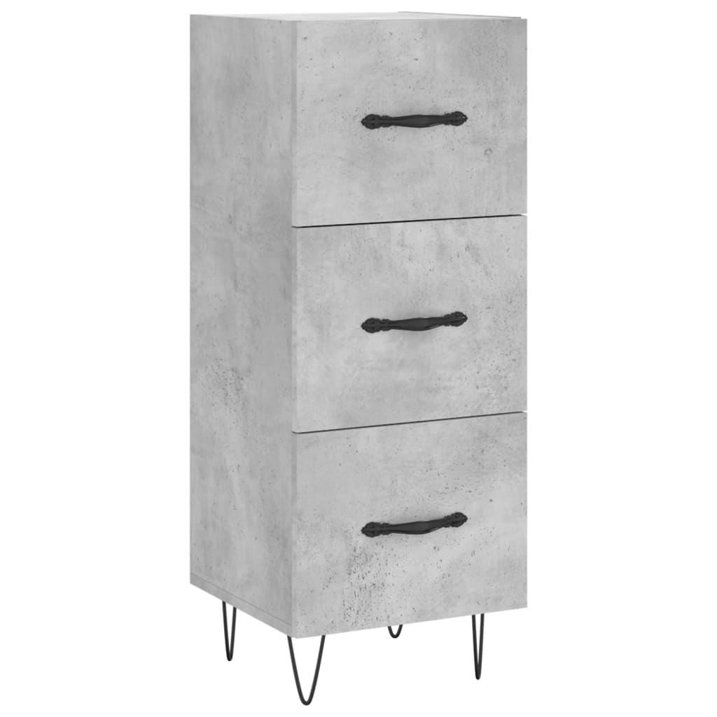 skænk 34,5x34x90 cm konstrueret træ betongrå