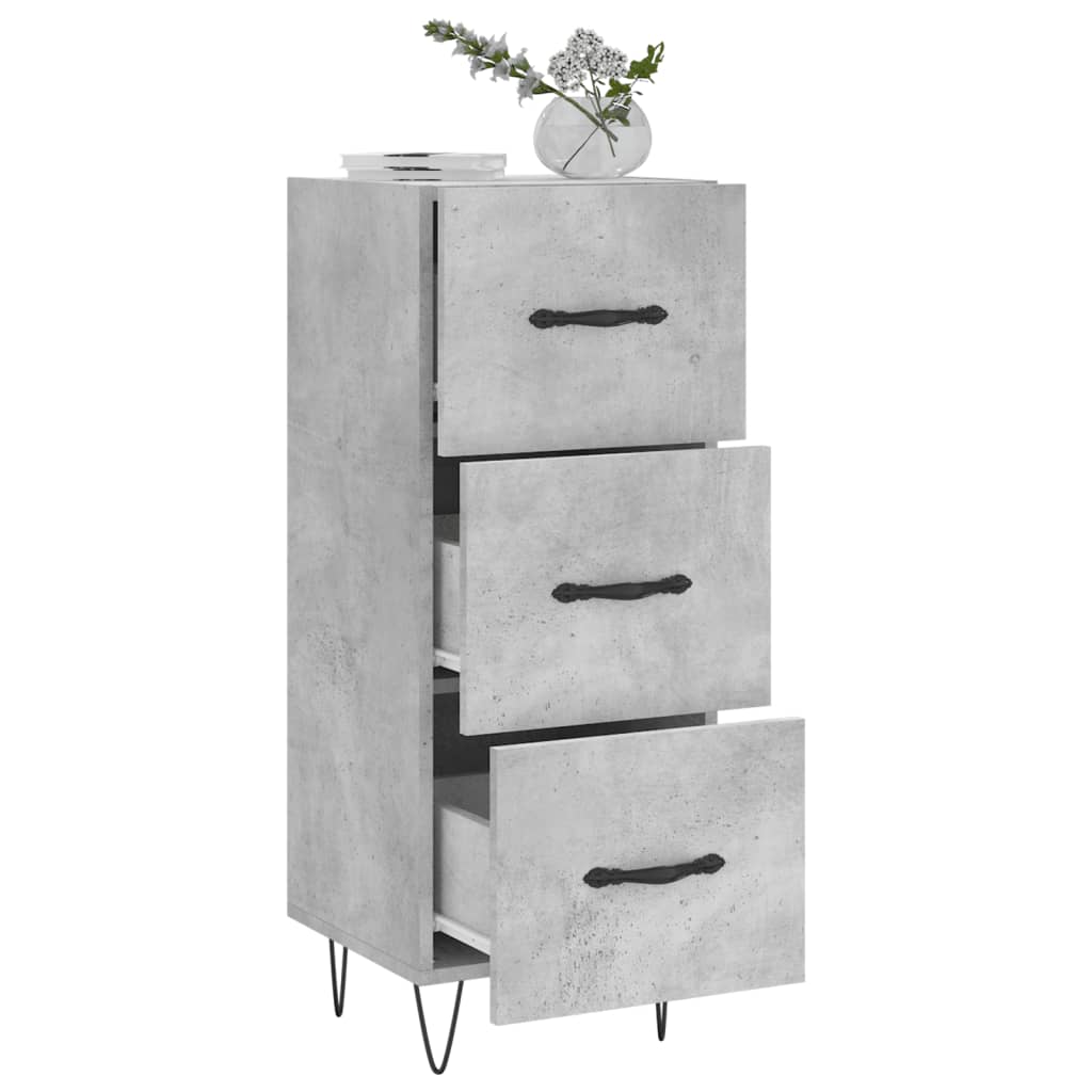 skænk 34,5x34x90 cm konstrueret træ betongrå
