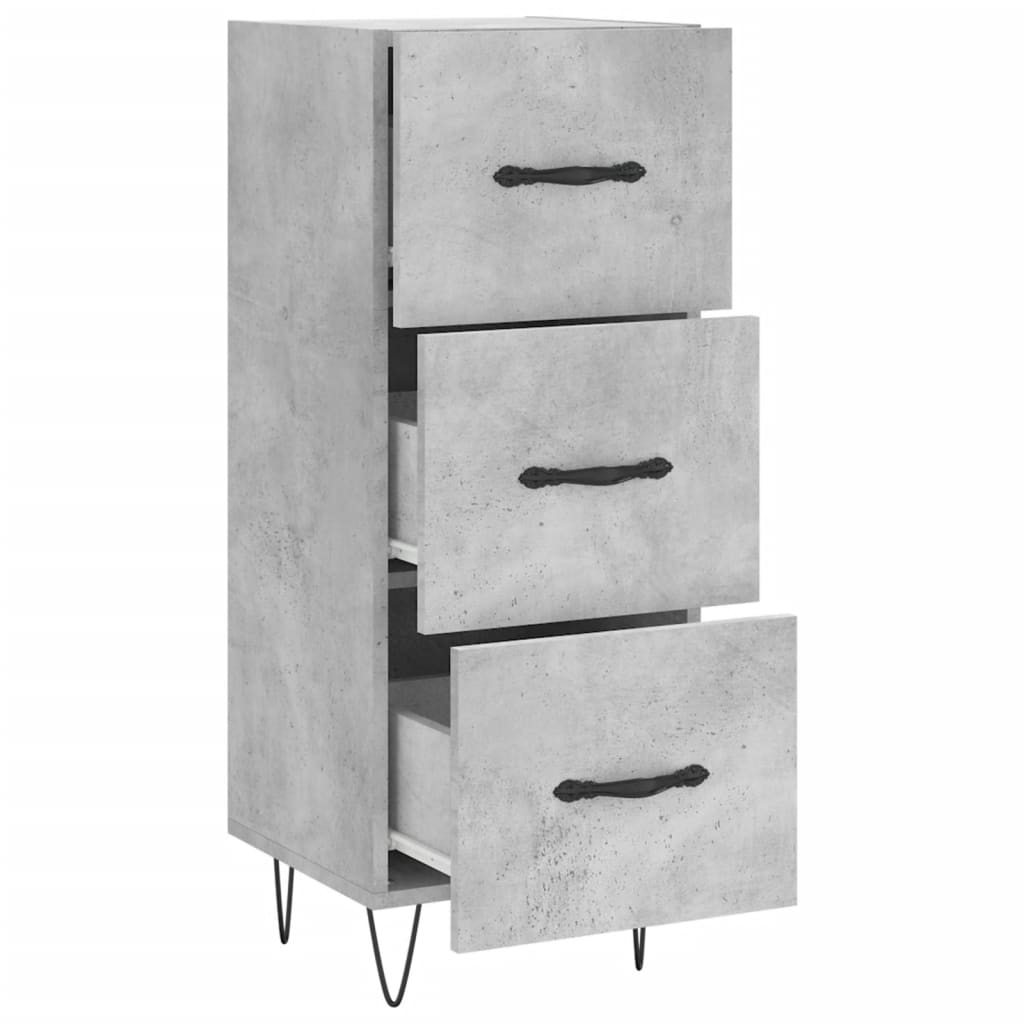 skænk 34,5x34x90 cm konstrueret træ betongrå