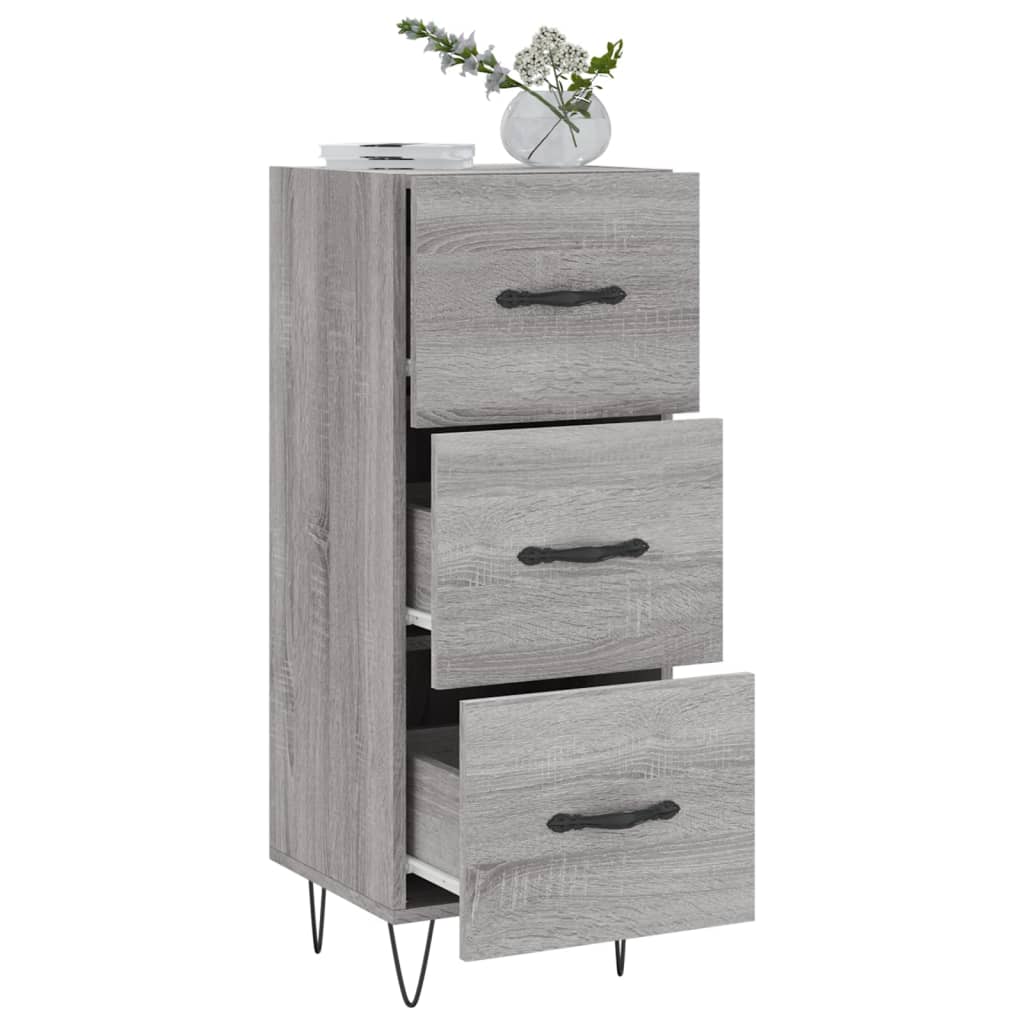 skænk 34,5x34x90 cm konstrueret træ grå sonoma-eg