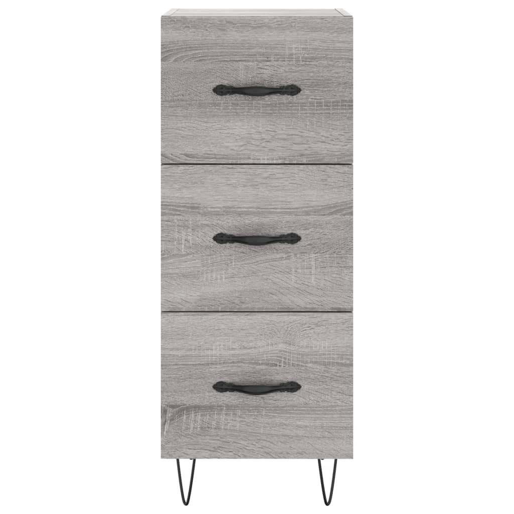 skænk 34,5x34x90 cm konstrueret træ grå sonoma-eg
