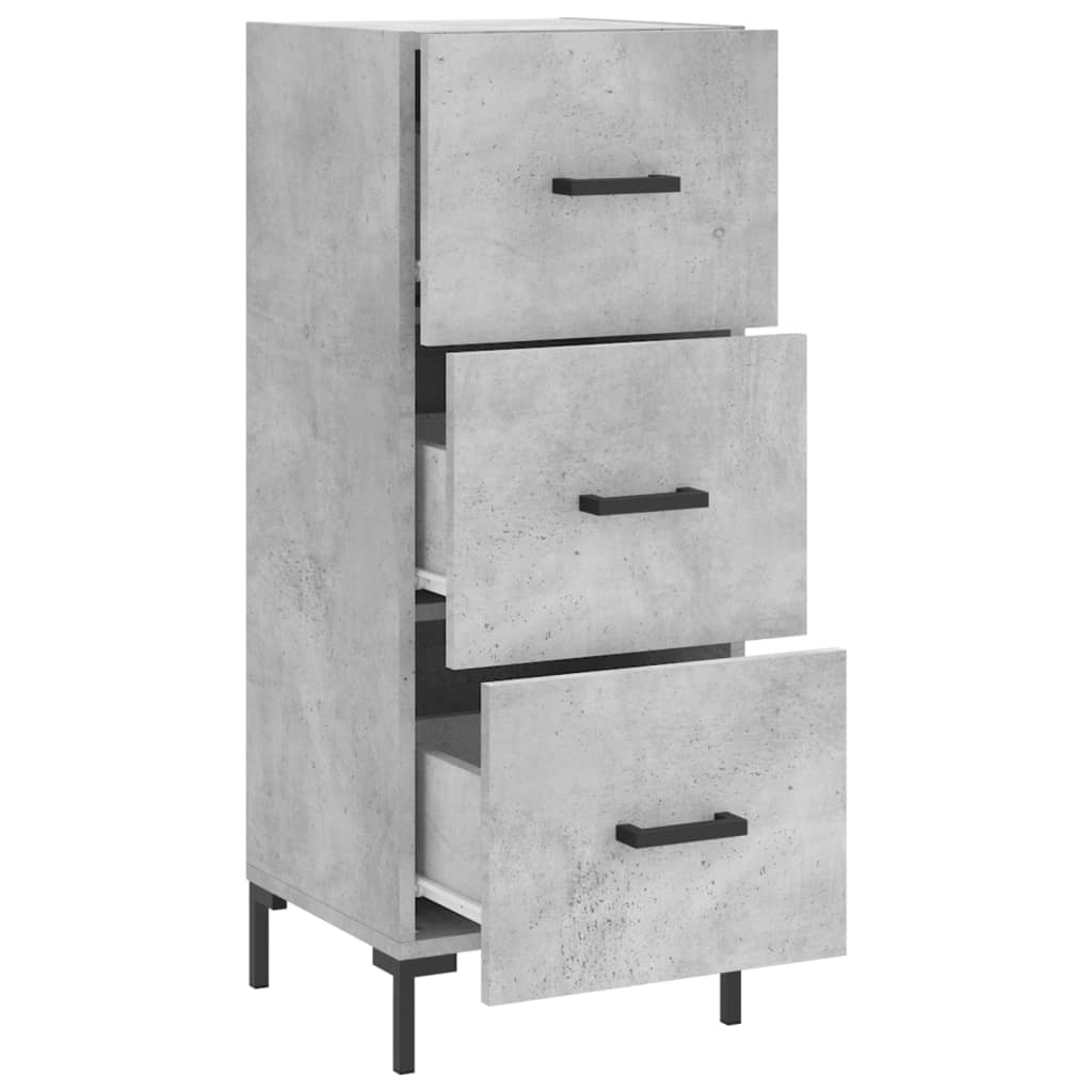 skænk 34,5x34x90 cm konstrueret træ betongrå