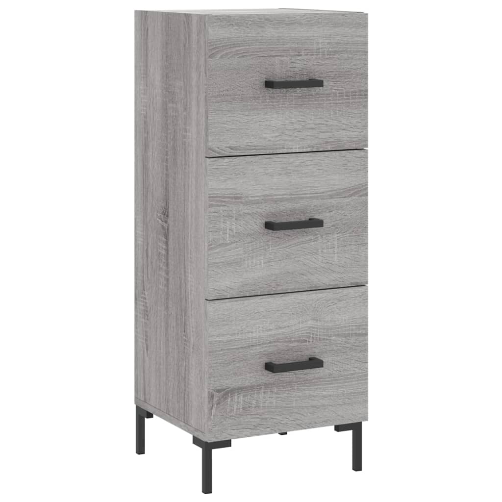 skænk 34,5x34x90 cm konstrueret træ grå sonoma-eg
