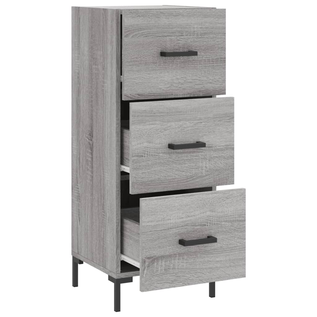 skænk 34,5x34x90 cm konstrueret træ grå sonoma-eg
