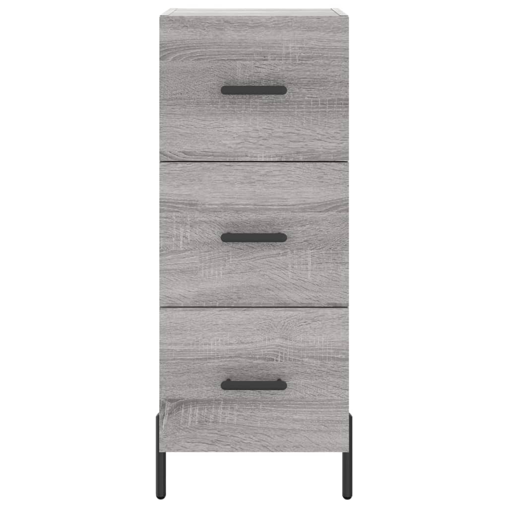 skænk 34,5x34x90 cm konstrueret træ grå sonoma-eg