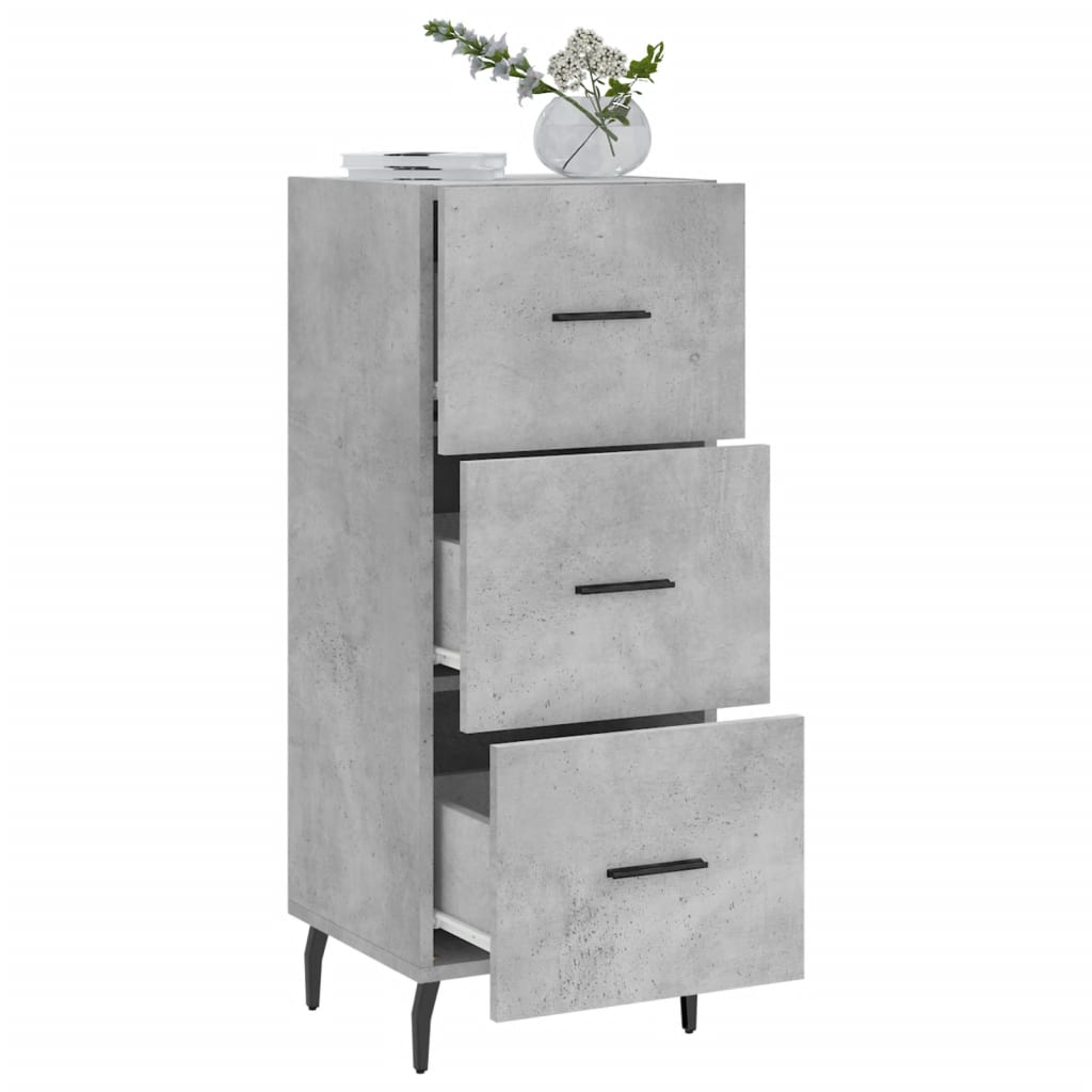 skænk 34,5x34x90 cm konstrueret træ betongrå