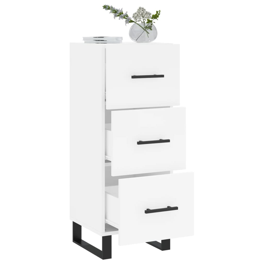 skænk 34,5x34x90 cm konstrueret træ hvid