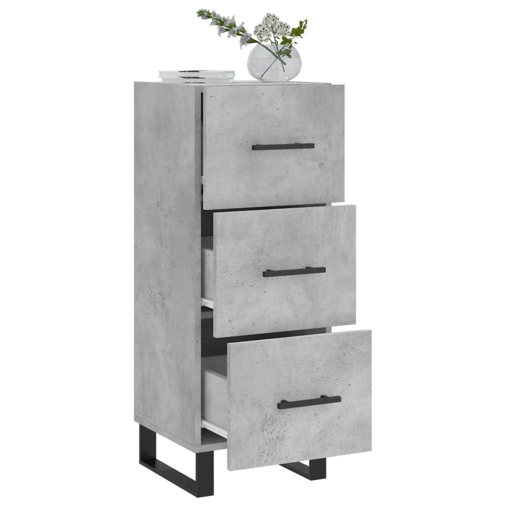 skænk 34,5x34x90 cm konstrueret træ betongrå