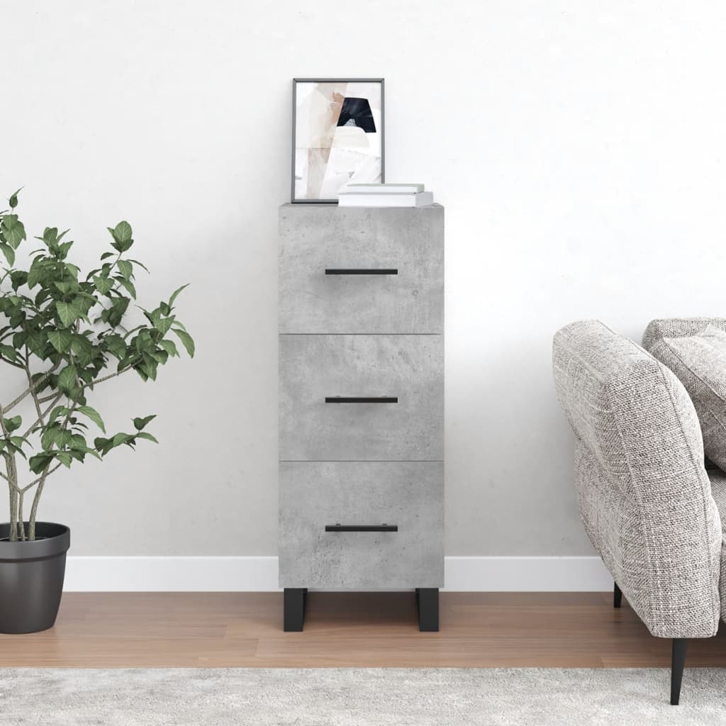 skænk 34,5x34x90 cm konstrueret træ betongrå