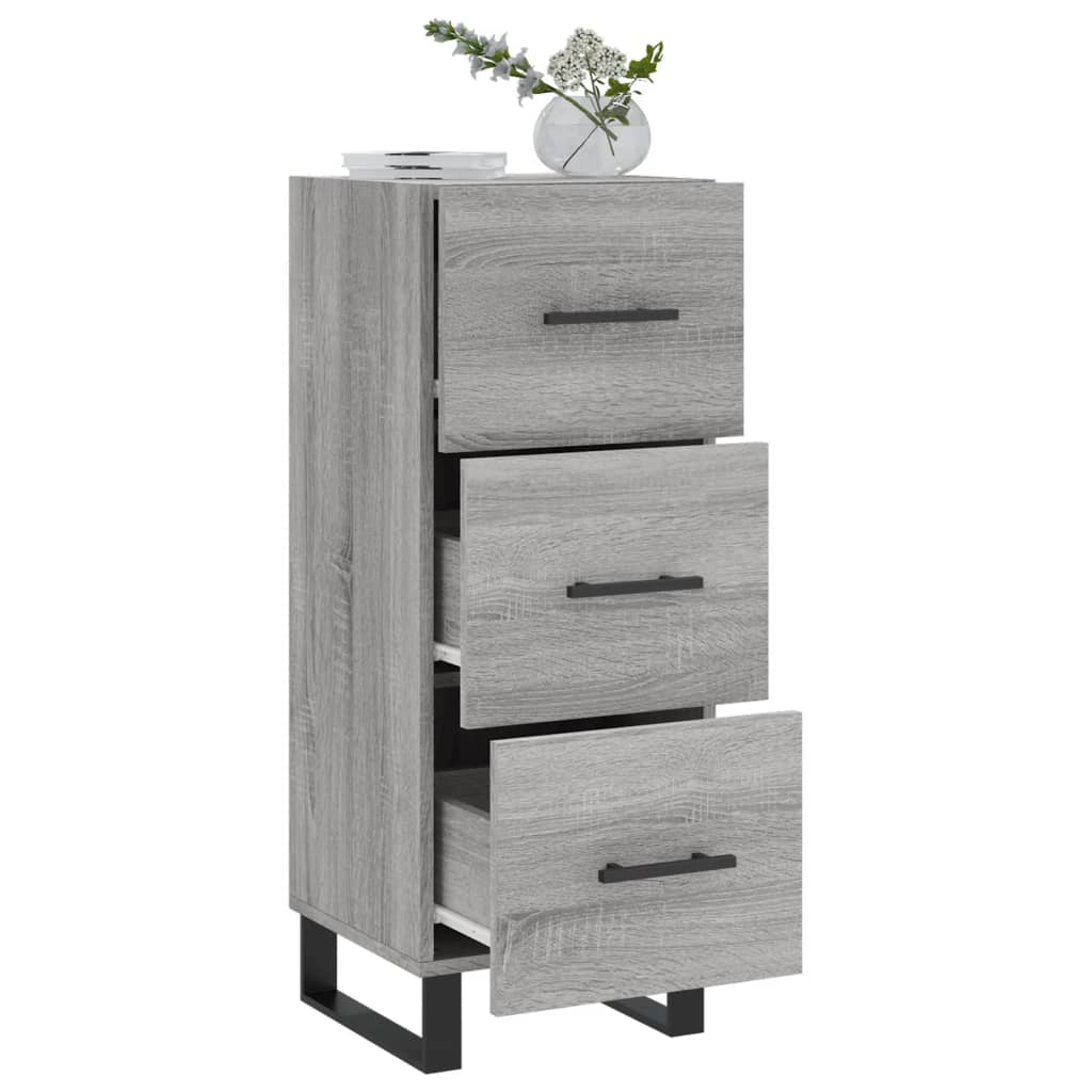skænk 34,5x34x90 cm konstrueret træ grå sonoma-eg