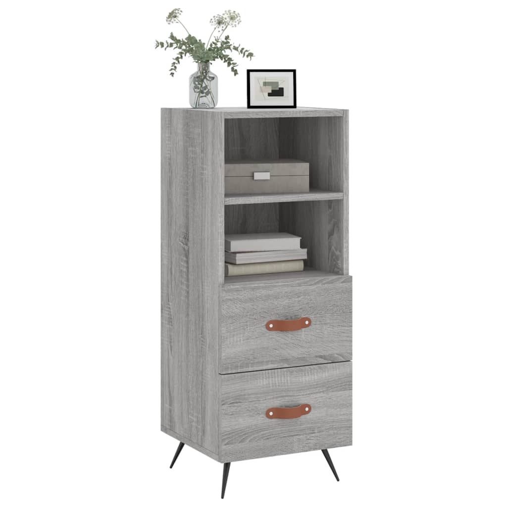 skænk 34,5x34x90 cm konstrueret træ grå sonoma-eg