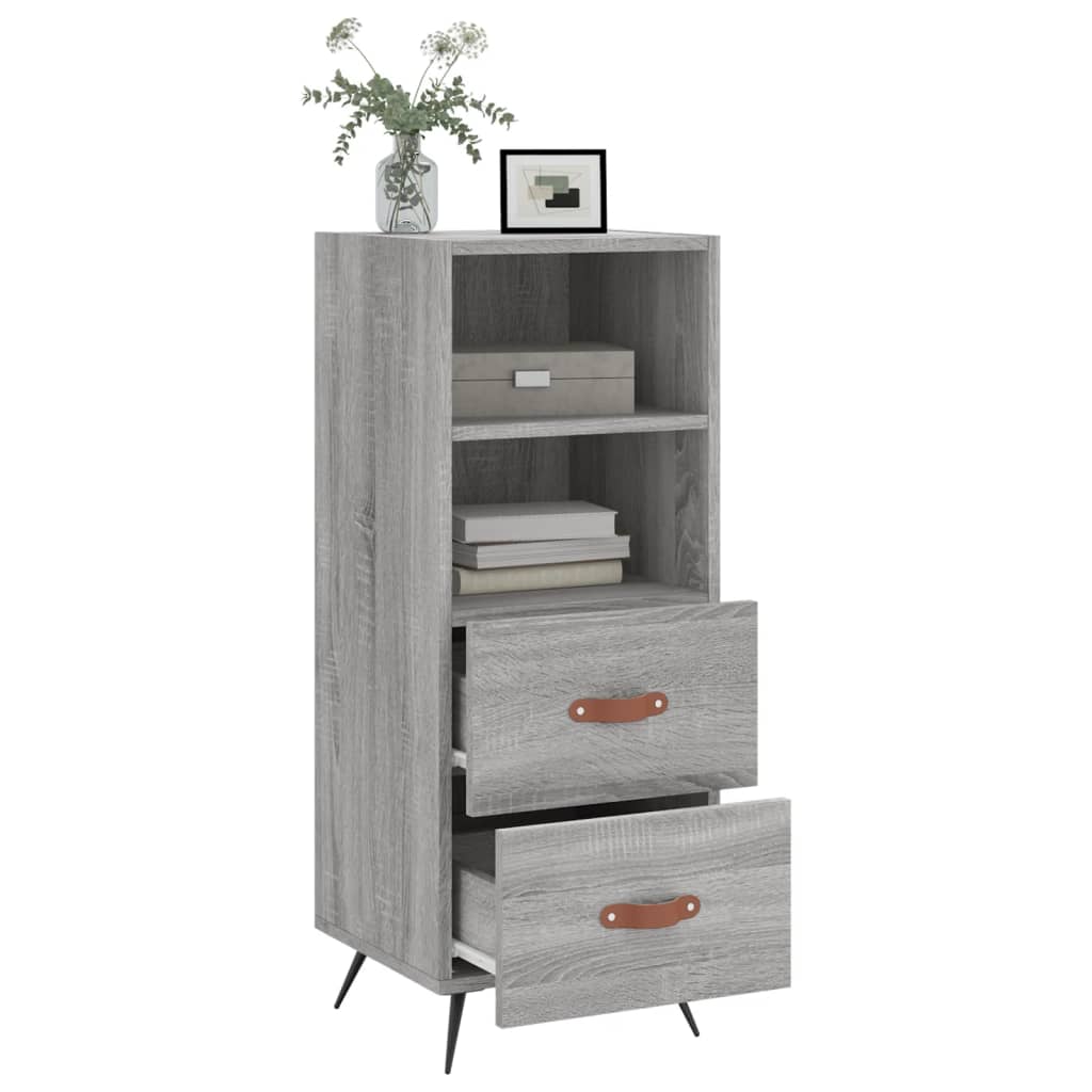 skænk 34,5x34x90 cm konstrueret træ grå sonoma-eg