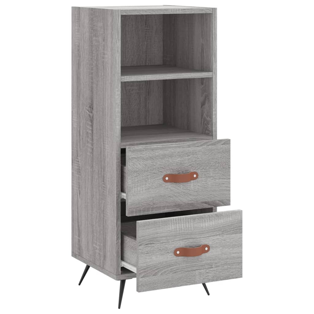 skænk 34,5x34x90 cm konstrueret træ grå sonoma-eg