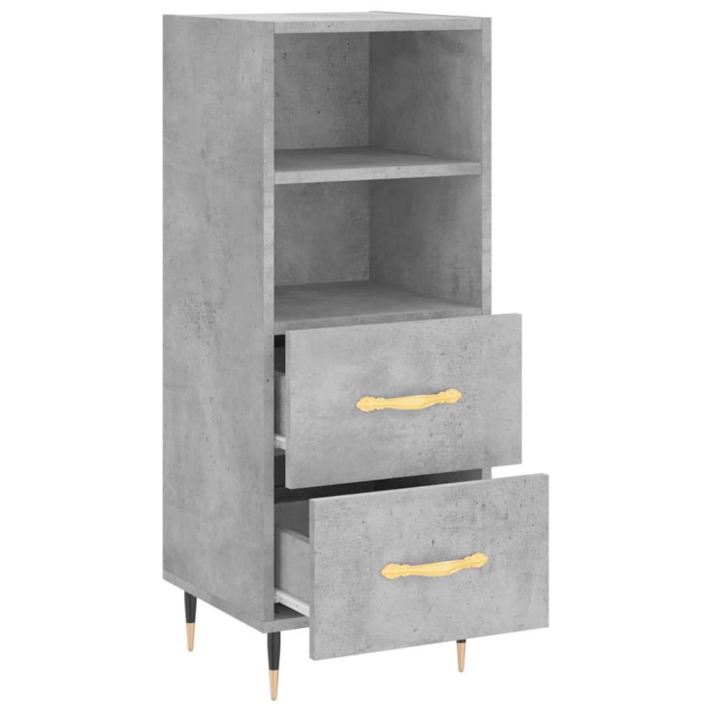 skænk 34,5x34x90 cm konstrueret træ betongrå
