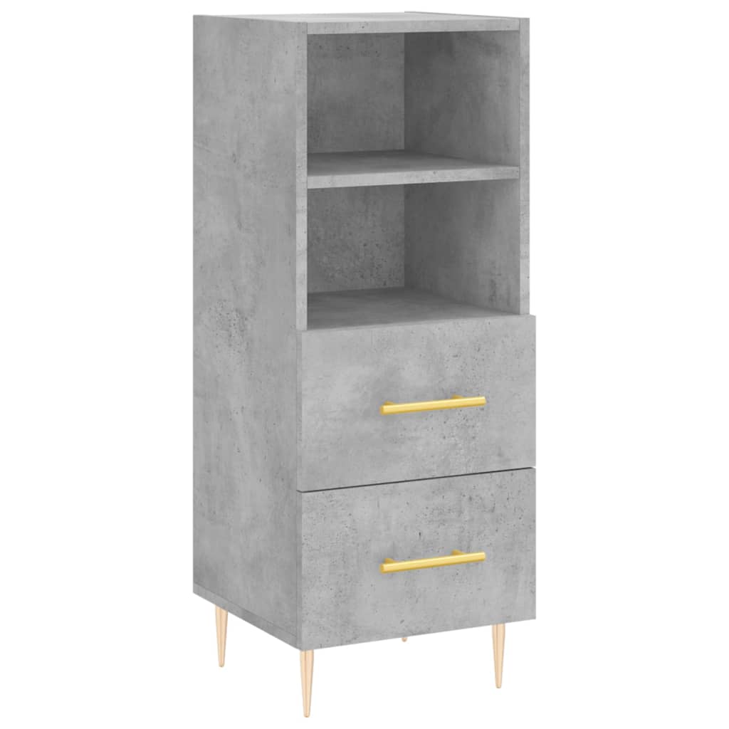 skænk 34,5x34x90 cm konstrueret træ betongrå