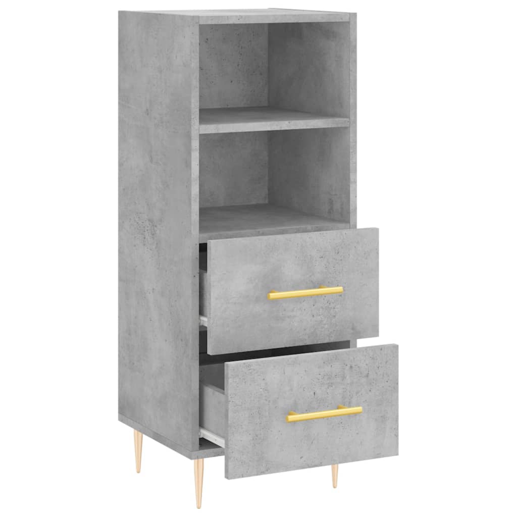 skænk 34,5x34x90 cm konstrueret træ betongrå