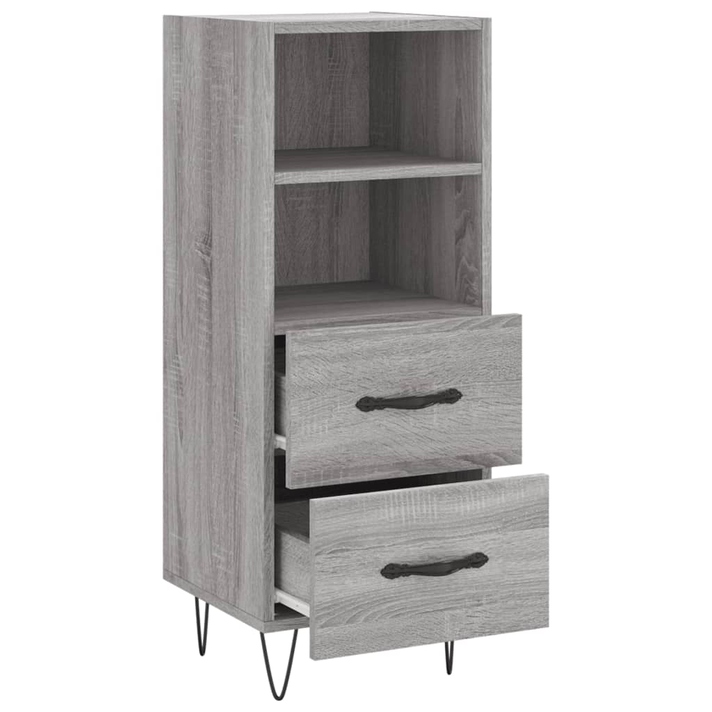 skænk 34,5x34x90 cm konstrueret træ grå sonoma-eg