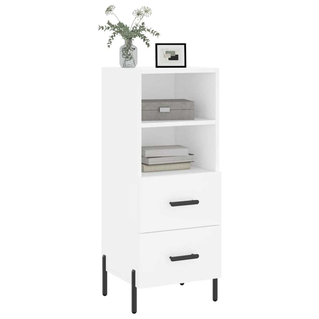 skænk 34,5x34x90 cm konstrueret træ hvid