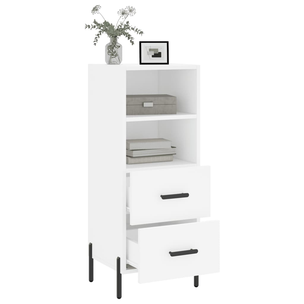 skænk 34,5x34x90 cm konstrueret træ hvid