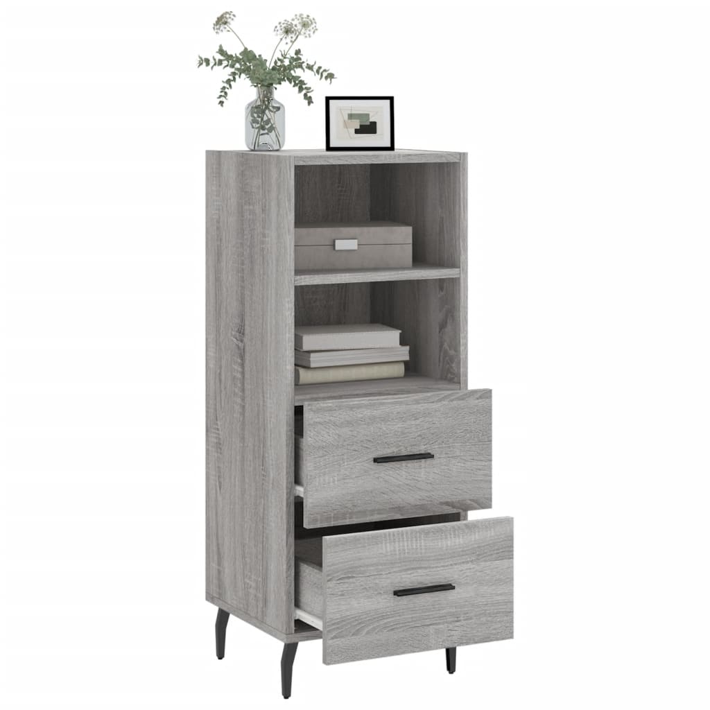 skænk 34,5x34x90 cm konstrueret træ grå sonoma-eg