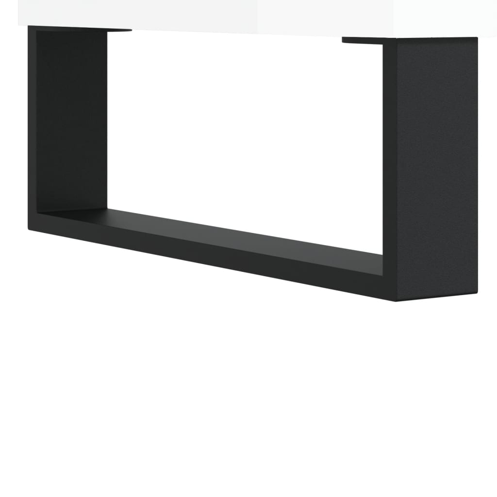 skænk 34,5x34x90 cm konstrueret træ hvid højglans