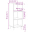 hyldeskab 34,5x32,5x90 cm konstrueret træ hvid