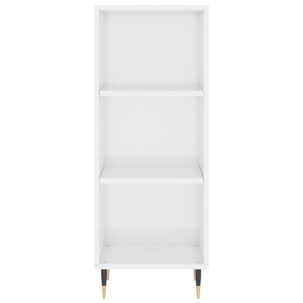 skænk 34,5x32,5x90 cm konstrueret træ hvid højglans