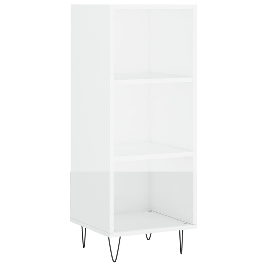 skænk 34,5x32,5x90 cm konstrueret træ hvid højglans