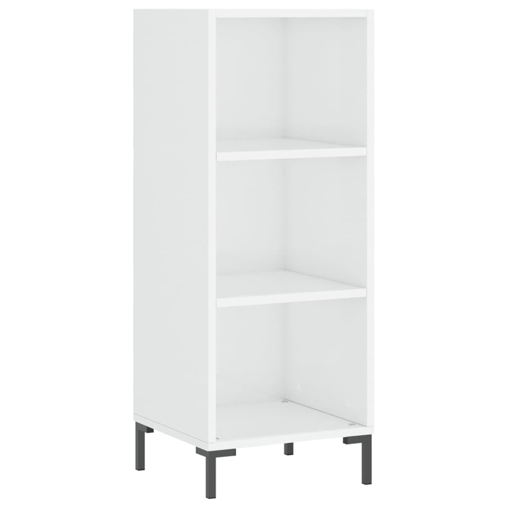 skænk 34,5x32,5x90 cm konstrueret træ hvid højglans